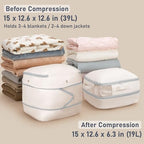 DIMJ Compression Storage Bags 6 Pack - Blanket Storage Bags with Window Zipper, Ultra Space Saving Self Compression Organizer for Puffer Jacket, Bedding, Lightweight Comforter Duvet, Sweater - Image 2