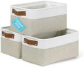 OrganiHaus 12x8in Canvas Storage Baskets, 3 Pack - Fabric Bins for Shelves by OrganiHaus
