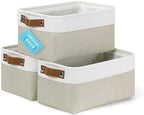 OrganiHaus 12x8in Canvas Storage Baskets, 3 Pack - Fabric Bins for Shelves by OrganiHaus
