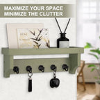 Key and Mail Holder Wall Mount, Mail Organizer with 5 Key Hooks - Image 3