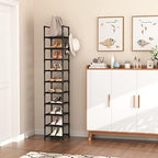 LANTEFUL Tall Narrow Shoe Rack for Entryway, 10-Tier Sturdy Metal Shoe Shelf Storage 10-15 Pairs of Shoes and Boots, Space Saving Corner Shoe Rack Organizer for Closet,Doorway,Garage,Living Room - Image 2