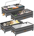 75L 4 Pack Adjustable Under Bed Storage with Wheels by Unknown
