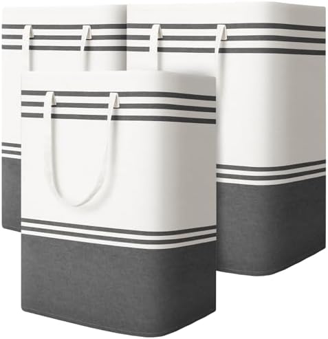 3 Pack Large Laundry Baskets, Laundry Hampers, Freestanding Waterproof Collapsible Clothes Bag with Extended & Reinforced Handles - Clothes Basket for Dorm, Bathroom, Home (125L) by EpicTotes