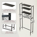 Over The Toilet Storage Shelf, 4-Tier Bathroom Organizers and Storage Rack with Adjustable Height, Freestanding Above Toilet Shelves for Bathroom & Laundry, Space Saver, Black - Image 5