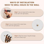 Accordion Wall Hanger, Wood Expandable Wall Mounted Hanger with 10 Hooks for Coats,Hats,Coffee Mug Ect,1 Pack Included,10 Pegs, Walnut Color,Retro Style - Image 5