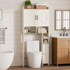 Homhedy Wooden Over The Toilet Storage Cabinet with Barn Door by Homhedy