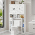 Vabches Over The Toilet Storage Cabinet with 3 Barn Doors.White by Vabches