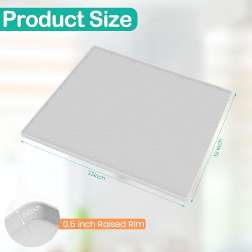 Silicone Under Sink Mat 22"x19", Waterproof Cabinet Liner, LightGrey - Image 2