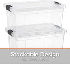 Superio 6.6 Quart Clear Plastic Storage Boxes with Lids, Stackable Organizer Containers, BPA-Free Storage Bins for Home, Office, School & Dorm, 1 Pack - Image 3