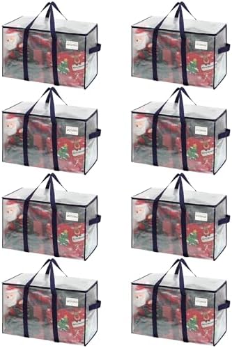VENO 8 Pack Heavy Duty Moving Bags, Extra Large Storage Bags with Reinforced Handles & Strong Zippers, Foldable & Reusable Moving Box Alternative for Clothes & Dorm Storage by Veno