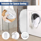 2 Pack Collapsible Laundry Baskets, Upgrade Pop Up Laundry Hamper with Convenient Bags, Foldable Laundry Basket Mesh Light Weight, Easy to Carry Clothes Hampers for Laundry, Dorm, Toys, Travel White - Image 3