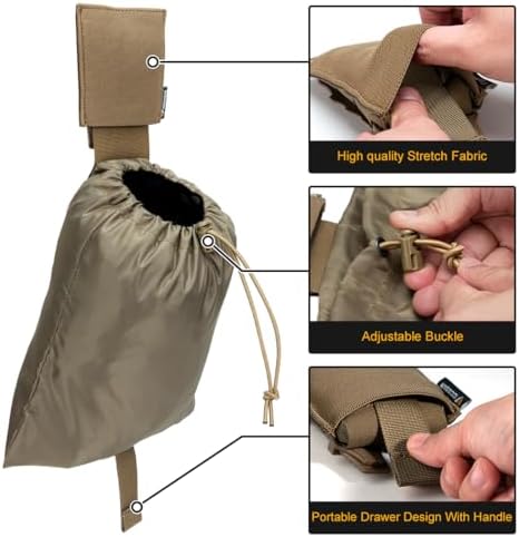 IDOGEAR Sports MOLLE Folding Dump Pouch Utility Tool Pouch Roll Up Quick-Release Magazine Waist Pouch Compact Storage for Outdoor Airsoft Paintball - Image 3