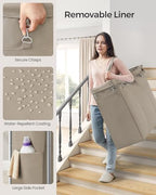 SONGMICS Laundry Basket with Wheels, 3-Section, 52.7 Gallons (199.5 L) - Image 4