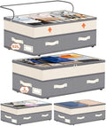 Dolicer 4 Pack Under Bed Storage with Wheels, 6in-10in Height Adjustable Underbed Storage Containers, 92L XXXL Under Bed Drawers Rolling Bin with Clear Lids for Dorm Shoes Clothes Organizers(Grey) by DolicerLANDSCAPEQ