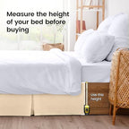 Queen Bed Skirt, Hides Under-Bed Storage 16 Inch Drop, Pleated, Beige - Image 4