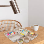 Welaxy 7pc Scandinavian Felt Desk Drawer Organizer Oatmeal Catchall Tray - Image 3