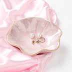 Binoster Ceramic Leaf Jewelry Dish, Pink Key Tray, Modern Jewelry Holder, Small Ring Dish, Trinket Tray, Nightstand Decor Room Decor - Image 3