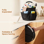 Cleaning Caddy with Handle, 17L, 6 Pockets, Black - Image 5
