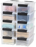 IRIS USA 10-Pack 6 Quart Storage Bins with Lids, Clear by IRISUSA