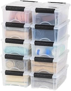 IRIS USA 10-Pack 6 Quart Storage Bins with Lids, Clear by IRISUSA
