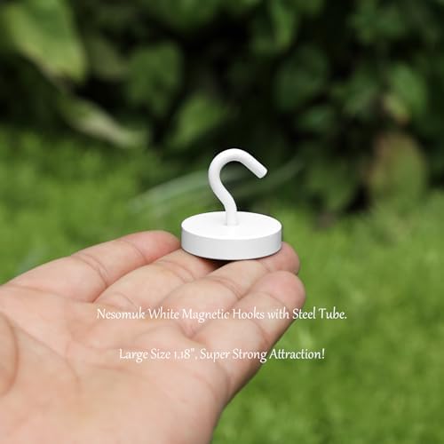Neosmuk Magnetic Hooks Steel Tube Design for Cruise,100lb+ White,10 Pack - Image 2