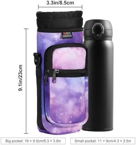 Nuovoware Water Bottle Carrier Bag, 25oz/32oz, StarrySky Purple - Image 4