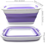 SAMMART 41L (10.8 gallon) Collapsible Plastic Laundry Basket-Foldable Pop Up Storage Container/Organizer-Portable Washing Tub-Space Saving, Water capacity: 32L (8.4 gallon) (Rectangular, Lt. Purple) - Image 2