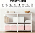 Large Closet Organizer Bins with Lids 4 Pack - 23 QT Collapsible Decorative Storage Boxes with Lids - Clothes Storage Bins with Handles - Fabric Containers for Living Room, Dorm, Nursery - Pink - Image 6