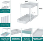 Under Sink Organizer 2 Pack,2 Tier Slide Out Storage for Kitchen Bathroom - Image 2