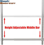 Simple Houseware Adjustable Closet Hanging Rod, Chrome - 2 Pack - Image 5