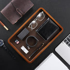 ProCase Wood Valet Tray for Men, Key Tray, Desk & Nightstand -DarkBrown - Image 4