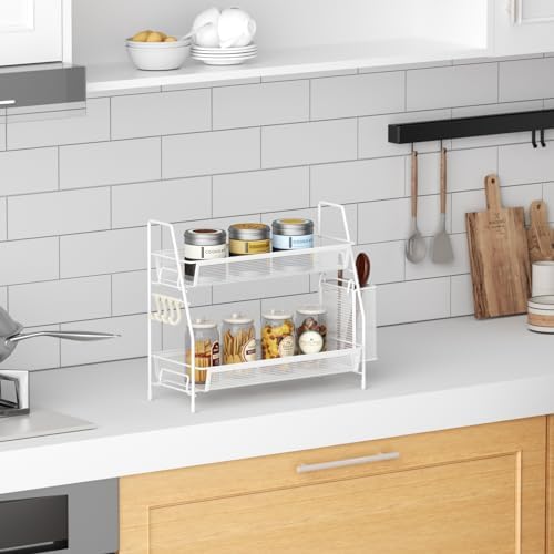 VITVITI 2 Tier Bathroom Countertop Organizer, Vanity Storage Shelf, White - Image 4