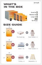 AirVault Vacuum Storage Bags for Travel & Home - Space Saver Compression Packing Bags Set for Clothes, Blankets & Seasonal Storage, Small (2), Medium (4), Large (4) (Orange,10-Pack Combo) - Image 5