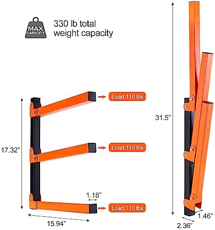 Ultrawall Wall Mount Wood Organizer and Lumber Storage Rack with 3-Level - Image 3