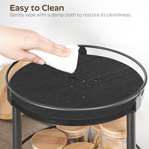 YATINEY Spice Rack, Set of 2 Lazy Susan Organizer, 3 Tier Turntable Organizer For Cabinet, Compact and Versatile, for Kitchen Countertop, Black SR23L2BB - Image 6