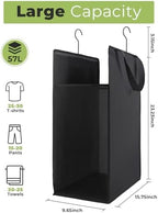 FENTEC 1 Pack Black Hanging Laundry Hamper，Laundry Hamper Bag with Handles - Image 2
