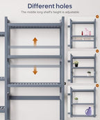 Homde Bamboo Over The Toilet Storage Organizer: Basket and Drawer (Grey) - Image 5