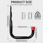 Heavy Duty Garage Storage Hooks, Wall Mount Storage Utility Hangers for Ladders, Bike and Garden Tools (7.9Inch x 5.9Inch) - Image 2