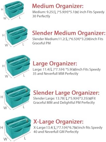 LEXSION Felt Purse Organizer Insert, Tote Bag Shaper Dividers with 5 Sizes - Image 6