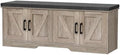 HOMSHO Farmhouse Shoe Storage Bench with 4 Barn Doors & Padded Seat Cushion by HOMSHO