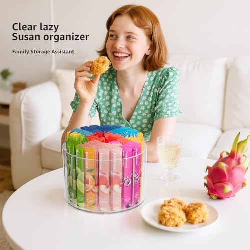 Divided Drink Packet Organizer, Rotating Turntable Organizer, Lazy Susan - Image 4
