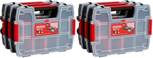 CRAFTSMAN Storage Organizer,Small Parts Organizer with 10-Compartments,Lid Includes Secure Latch (CMST60964M), (Pack of 6) by CRAFTSMAN