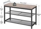 HOOBRO Shoe Bench, 3-Tier Shoe Rack, Industrial Shoe Organizer Storage Bench, 29.5 inches Entry Bench with Mesh Shelves, for Entryway, Living Room, Hallway, Easy Assembly, Greige BG75HX01 - Image 3