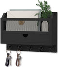 Nekon Key and Mail Holder for Wall, Key Organizer with Drawer, Black by NekonDesign