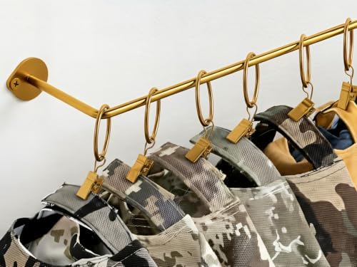 Viklluyr Hat Organizer for Baseball Caps Hat Rack with 20 Hooks - Sturdy Metal Hat Storage Wall Mounted Caps Hanger Set of 2 for Closet Door Bedroom Entryway Laundry(Gold) - Image 5