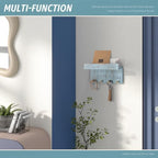 Rebee Vision Key Holder Wall Mount with Shelf for Entryway, Distressed Blue - Image 3