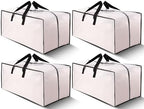 Cosy Family 4 Pack Heavy Duty Extra Large Moving Bags with Backpack Straps - Strong Handles & Zippers, Storage Totes For Space Saving, Fold Flat, Alternative to Moving Box (Set of 4, Clear) by Cosy+Family