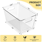 4 Pack Large Clear Plastic Storage Bins, Kitchen &Pantry Organizer - Image 2