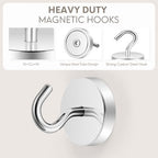 Neosmuk Magnetic Hooks Steel Tube Design for Cruise,130lb+ Silver,10 Pack - Image 6
