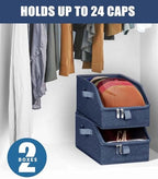 Livelab Hat Organizer for Baseball Caps, Hat Storage Boxes, Blue 2Pcs - Image 2